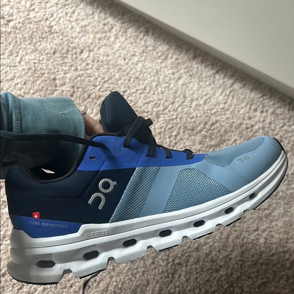 On Running Blue and Black Sneakers